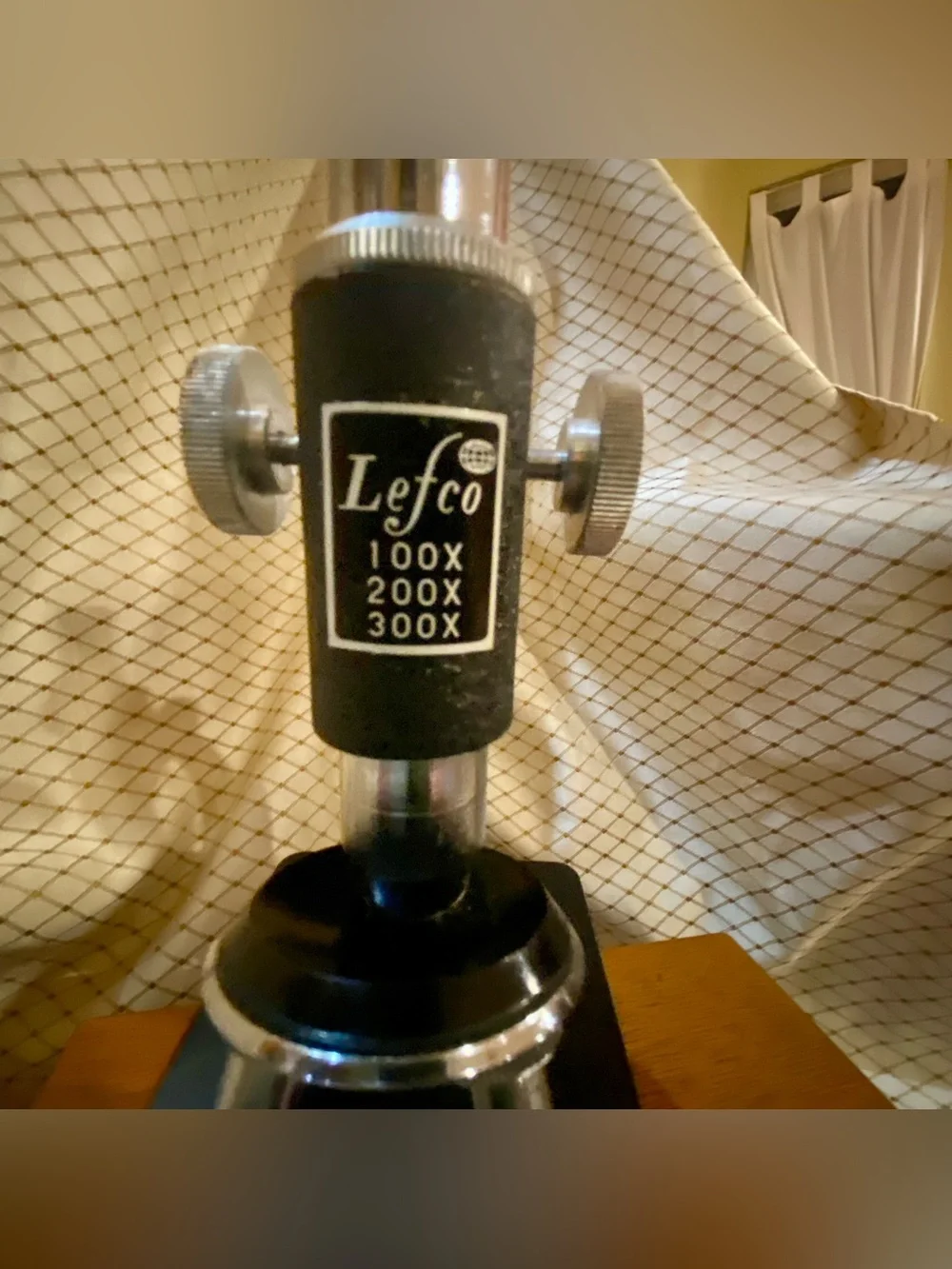 Vintage LEFCO Student Microscope with Original Wooden Case